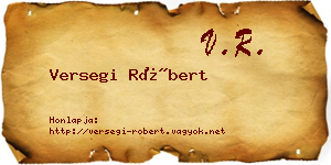 Versegi Róbert névjegykártya